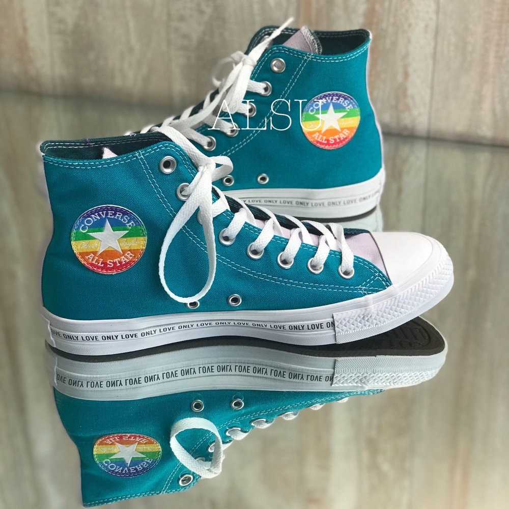 ConverseID Ctas HI Canvas Blue Green W AUTHENTIC - Picture 4 of 8